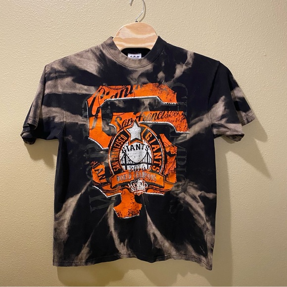 Men’s 2XL MLB SF San Francisco Giants 2010 World Champs Upcycled Bleached Shirt - Picture 1 of 10